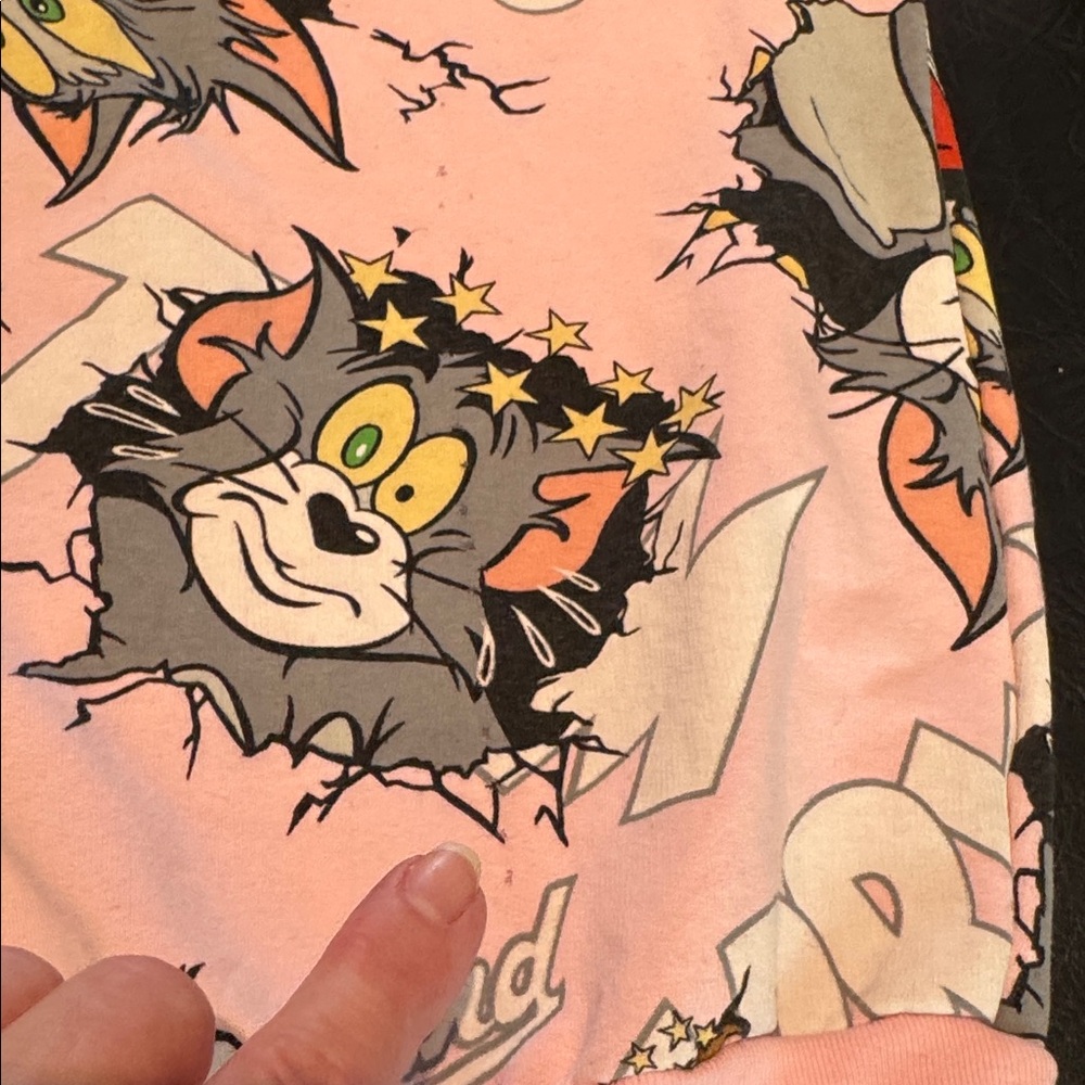 Pink Cartoon Character Hoodie Tom & Jerry Size L (CL) - Picture 7 of 12